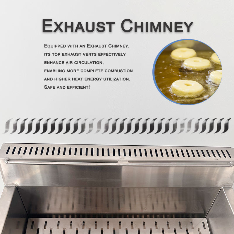 10L LPG Stainless Steel Countertop Deep Fryer Commercial Fast Food Frying Machine for Potato Chips French Fries