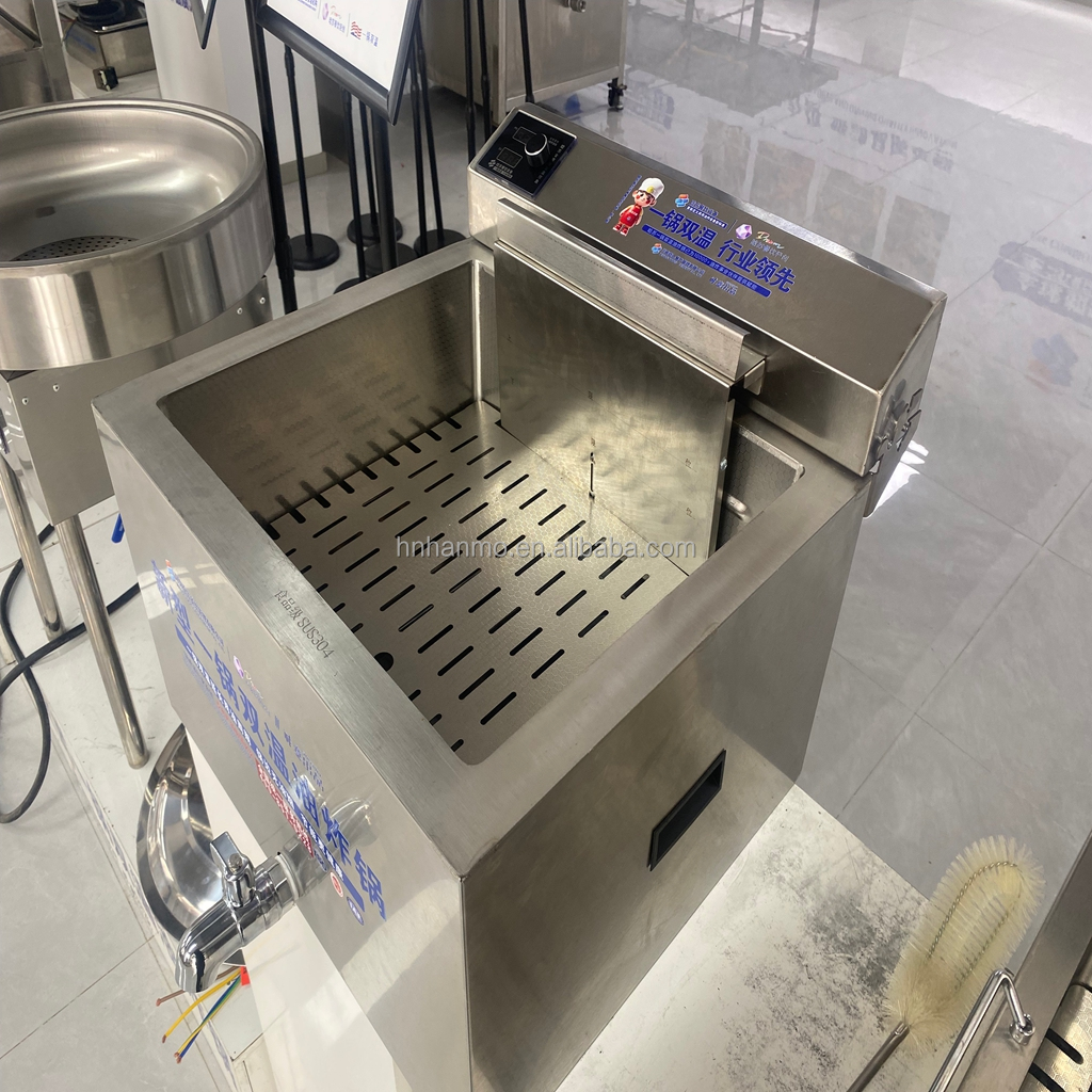 Hansu 25L Commercial Fryer Commercial Small Electric Deep Fryer Thermostat Stainless Steel Machine with Griller