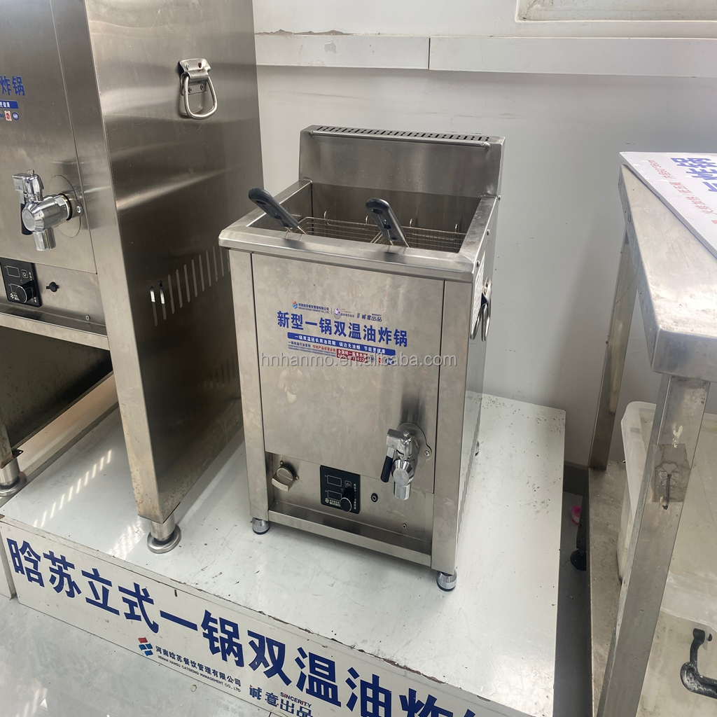 Hansu 15L Counter Top Commercial  LPG Fryer Gas Deep Mini Continuous Natural French Fries Gas Fryer Machine