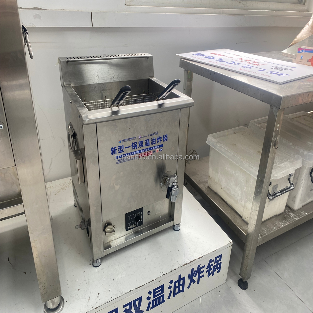 Hansu 15L Counter Top Commercial  LPG Fryer Gas Deep Mini Continuous Natural French Fries Gas Fryer Machine