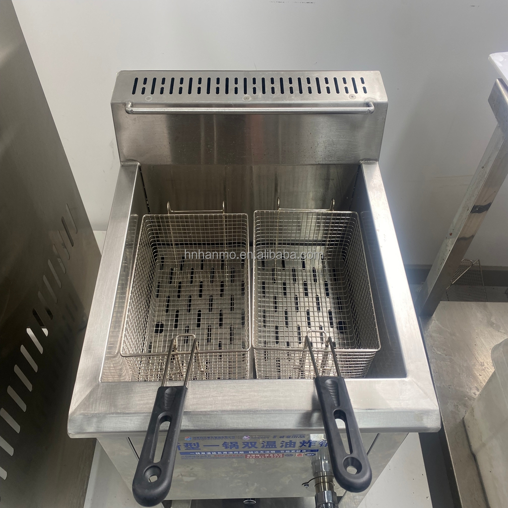 Hansu 15L Counter Top Commercial  LPG Fryer Gas Deep Mini Continuous Natural French Fries Gas Fryer Machine