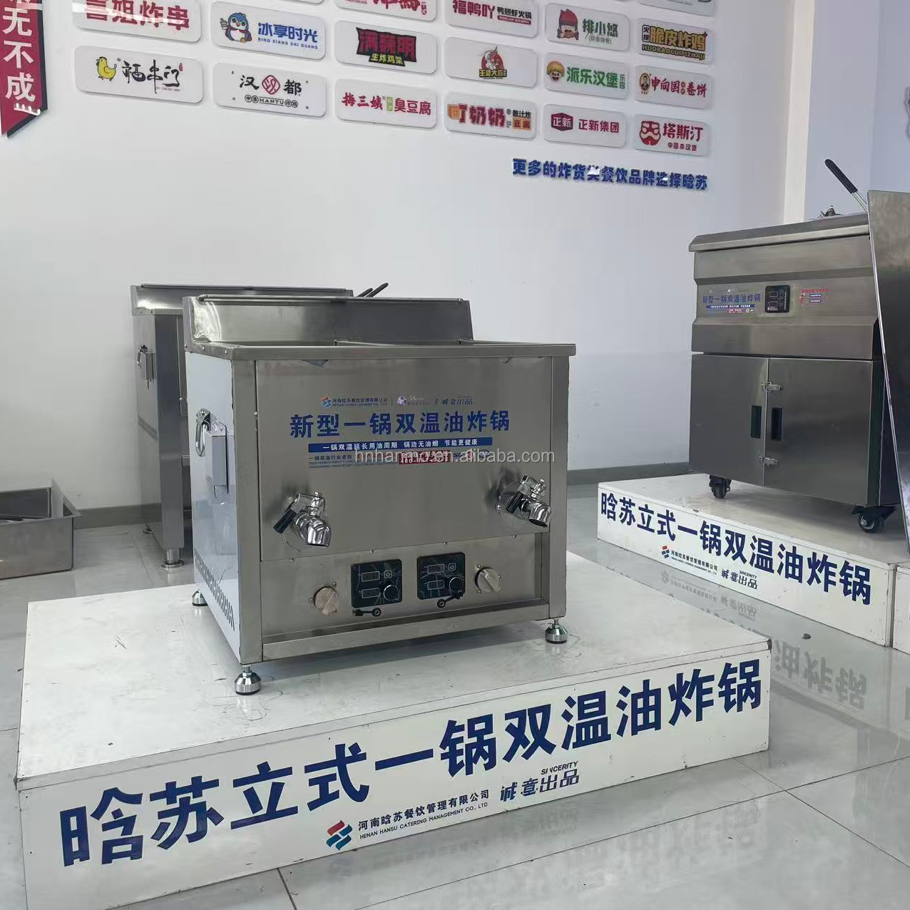 Hansu 30L Double Tank LPG Gas Deep Fryer Tabletop Frying Station with High Efficiency Burner and SUS201 Tank for Fish &amp;amp; Chips